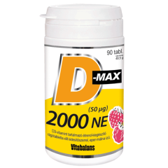 Vitabalans D-Max D3 vitamin 2000NE rágótabletta 90x