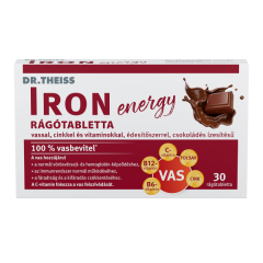 Dr. Theiss IRON energy rágótabletta vassal, csokoládé ízben 30x