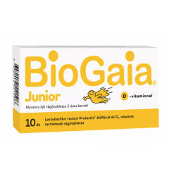 Biogaia Junior+D3 vitamin rágótabletta narancs ízű 10x