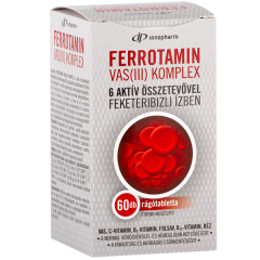 VitaPlus Ferrotamin Vas III Komplex Rágótabletta Feketeribizli ízben (60x)
