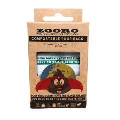 Zooro - Poop Hero lebomló és komposztálható kakizacskó 20x