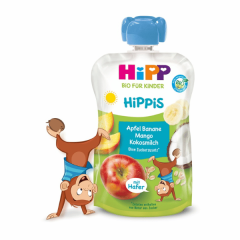 HIPP HiPPiS Alma-banán-mangó kókusztejjel+zabbal 12hó+ 100g