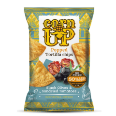 Corn Up Tortilla chips fekete olivabab+paradicsom ízű 60g