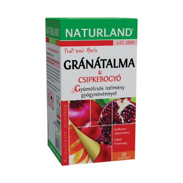 Naturland gyümölcstea Gránátalma és csipkebogyó 20x2g