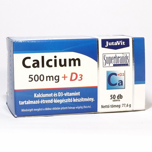 JutaVit Calcium 500 mg + D3 tabletta 50x