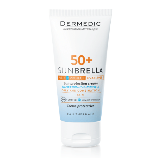 Dermedic Sunbrella Fényvédő arckrém SPF50+ zsíros/kombinált bőrre 50g