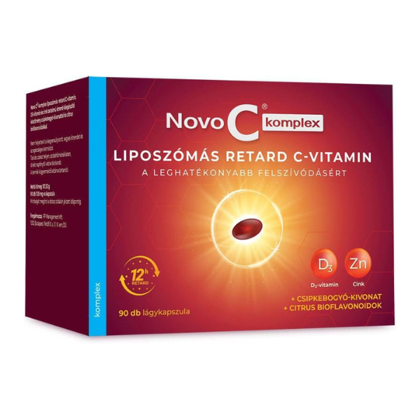 Novo C Komplex liposzómális C-vitamin D3-vitamin Cink 90x