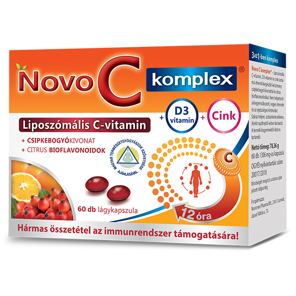 Novo C Komplex liposzómális C-vitamin D3-vitamin Cink 60x - KÖZELILEJÁRAT