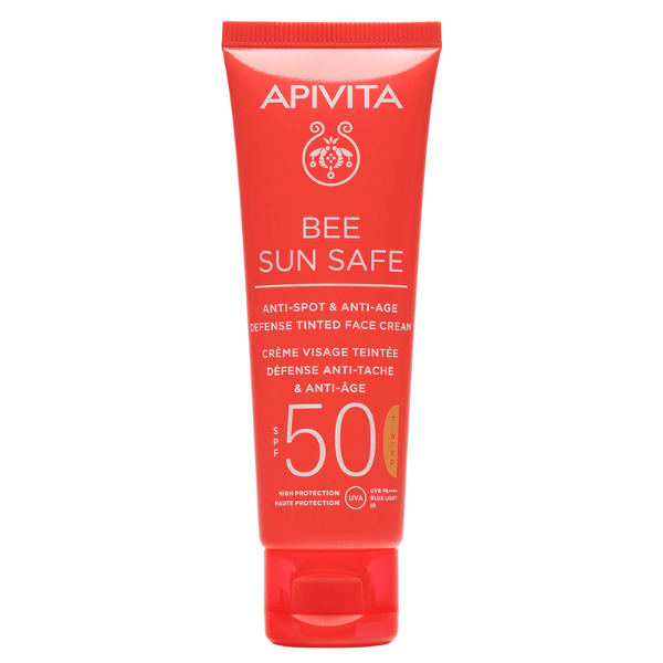 Apivita Bee Sun Safe színezett arckrém ráncokra/pigmentfoltokra SPF50 50ml