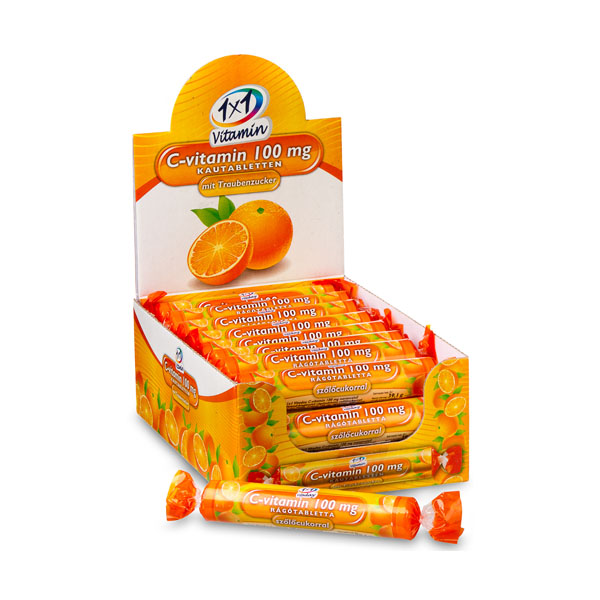 1x1 Vitaday C-vitamin  100 mg rágótabletta narancs (17x)